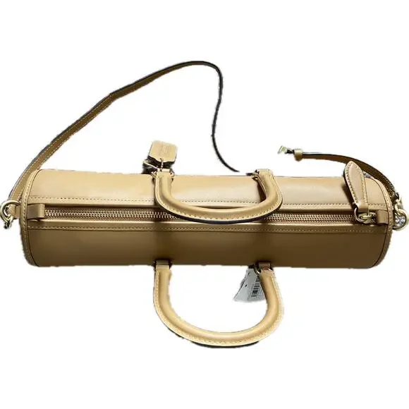 NWT Coach Barrel Bag natural grain leather tan brass vanilla brand new purse - Picture 14 of 15